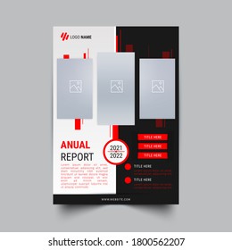Annual report Design, cover, vector template 2021, 2022, flyers  Minimalistic abstract template