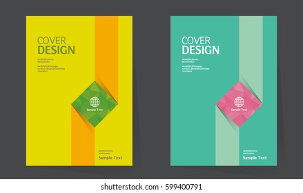 Annual report design layout. Book cover design vector template in A4 size. Brochure, business catalog. Simple pattern. Flyer promotion. magazine, Presentation cover. Abstract Vector illustration.