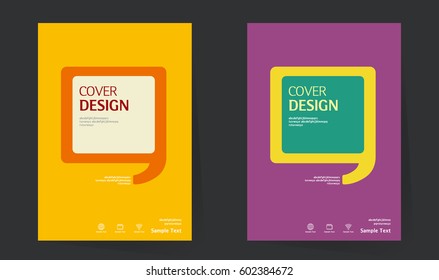 Annual report design layout. Book cover design vector template in A4 size. Brochure, business catalog. Vector design speech bubble for Cover design. Abstract Vector illustration.