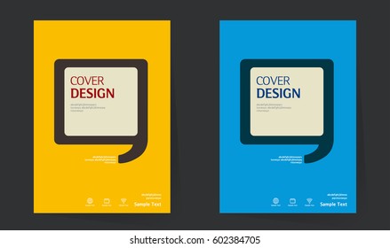 Annual report design layout. Book cover design vector template in A4 size. Brochure, business catalog. Vector design speech bubble for Cover design. Abstract Vector illustration.