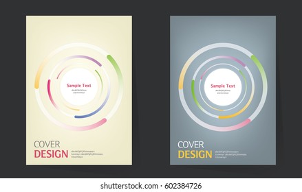Annual report design layout. Book cover design vector template in A4 size. colourful rounds, circles, soft lines for Brochure, magazine. Presentation cover. Abstract Vector illustration.