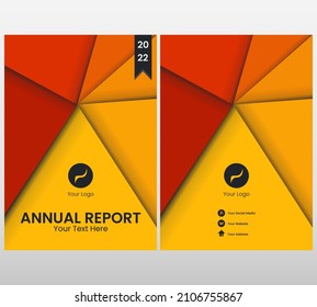 Annual report design with orange and red background. Vector Design. Design templates for book covers, annual reports, brochures, and more