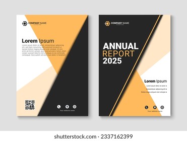Annual report design template. Corporate business report cover design. Vector illustration