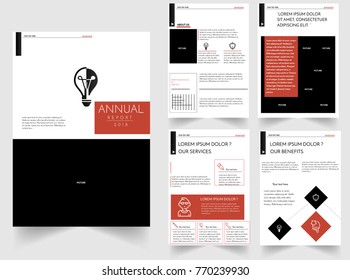 Annual report design template with four page 