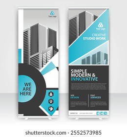 Annual report display showcasing creative studio work and strategic planning concepts for a professional presentation event