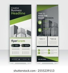 Annual report display showcasing creative studio work and strategic planning concepts for a professional presentation event