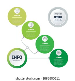 Annual report. Eco Business presentation with 4 options. Infographic of green technology or education process with four steps. Web Template of a sales pipeline, info chart or 4-steps diagram.