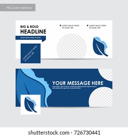 Annual report facebook cover template, blue cover design, spa, advertisement, magazine ads, catalog