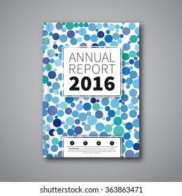 Annual Report Flyer 2016, Modern original design, Vector template for magazine covers, brochures with curved lines