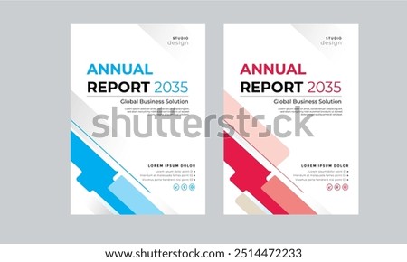 Annual Report Flyer Design Template 2 color full design layout	