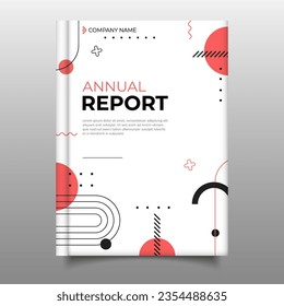 Annual report flyer modern cover book geometric memphis design