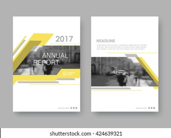 Annual Report, Flyer, Presentation, Brochure. Front Page, Book Cover Layout Design. Design Layout Template In A4 Size . Abstract Yellow Templates