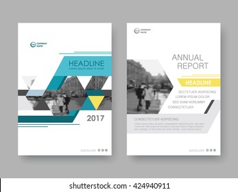 Annual report, flyer, presentation, brochure. Front page report , book cover layout design. Design layout template in A4 size . Abstract yellow green cover templates