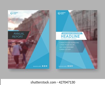 Annual report, flyer, presentation, brochure. Front page report , book cover layout design. Design layout template in A4 size . Abstract blue red cover templates