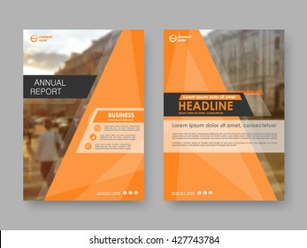 Annual report, flyer, presentation, brochure. Front page report , book cover layout design. Design layout template in A4 size . Abstract orange cover templates