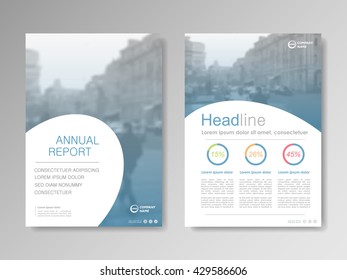 Annual report, flyer, presentation, brochure. Front page report , book cover layout design. Design layout template in A4 size . Blue abstract business templates cover with elements Infographic