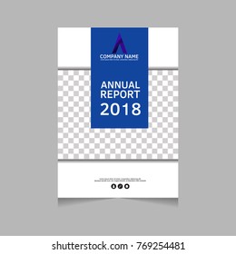 Annual report, flyer, presentation, brochure. Front page, book cover layout design. Design layout template in A4 size . Abstract blue template.
