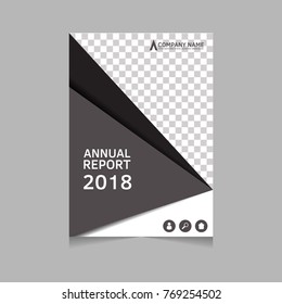 Annual report, flyer, presentation, brochure. Front page, book cover layout design. Design layout template in A4 size . Abstract grey template.