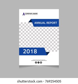 Annual report, flyer, presentation, brochure. Front page, book cover layout design. Design layout template in A4 size . Abstract blue template.