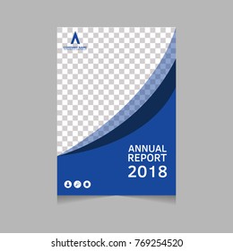 Annual report, flyer, presentation, brochure. Front page, book cover layout design. Design layout template in A4 size . Abstract blue template.