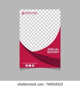 Informe anual, volante, presentación, folleto. Diseño de portada, diseño de portada de libro. Plantilla de diseño en tamaño A4 . Plantilla roja abstracta.