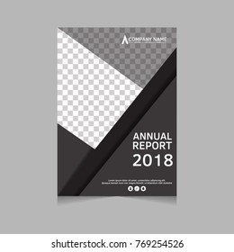 Annual report, flyer, presentation, brochure. Front page, book cover layout design. Design layout template in A4 size . Abstract grey template.