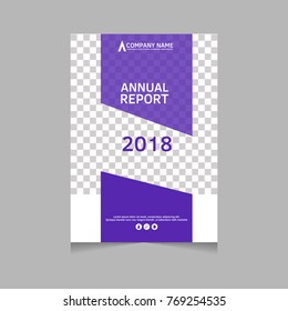 Annual report, flyer, presentation, brochure. Front page, book cover layout design. Design layout template in A4 size . Abstract purple template.