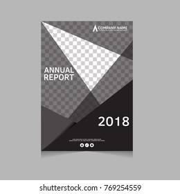 Annual report, flyer, presentation, brochure. Front page, book cover layout design. Design layout template in A4 size . Abstract grey template.