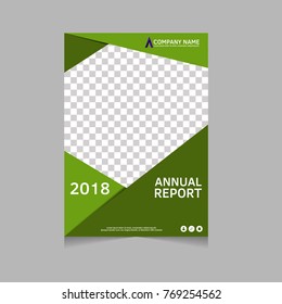 Annual report, flyer, presentation, brochure. Front page, book cover layout design. Design layout template in A4 size . Abstract green template.