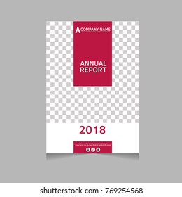 Annual report, flyer, presentation, brochure. Front page, book cover layout design. Design layout template in A4 size . Abstract red template.