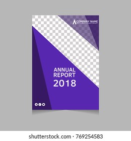 Annual report, flyer, presentation, brochure. Front page, book cover layout design. Design layout template in A4 size . Abstract purple template.