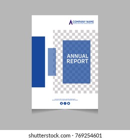 Annual report, flyer, presentation, brochure. Front page, book cover layout design. Design layout template in A4 size . Abstract blue template.