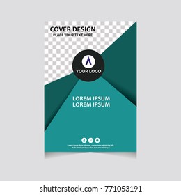 Annual report, flyer, presentation, brochure. Front page, book cover layout design. Design layout template in A4 size . Abstract blue template.