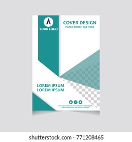 Annual report, flyer, presentation, brochure. Front page, book cover layout design. Design layout template in A4 size . Abstract blue template.
