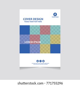 Annual report, flyer, presentation, brochure. Front page, book cover layout design. Design layout template in A4 size . Abstract blue template.