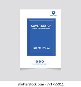 Annual report, flyer, presentation, brochure. Front page, book cover layout design. Design layout template in A4 size . Abstract blue template.