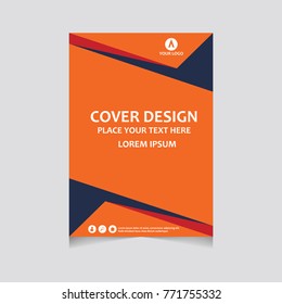 Annual report, flyer, presentation, brochure. Front page, book cover layout design. Design layout template in A4 size . Abstract orange template.
