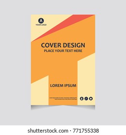 Annual report, flyer, presentation, brochure. Front page, book cover layout design. Design layout template in A4 size . Abstract orange template.
