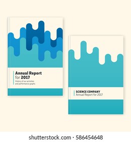 Annual report graphic template. Standard dimension cover for annual report, pocket for documents, magazines or else. Minimal vector design.