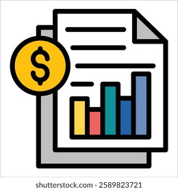 Annual Report Icon Element For Design