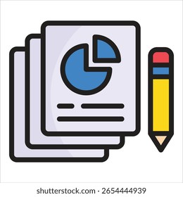 Annual Report Icon Element For Design