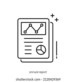 Annual Report Icon. Outline Style Icon Design Isolated On White Background