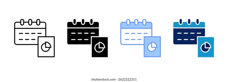 Annual Report Icon Set Multiple Style Collection