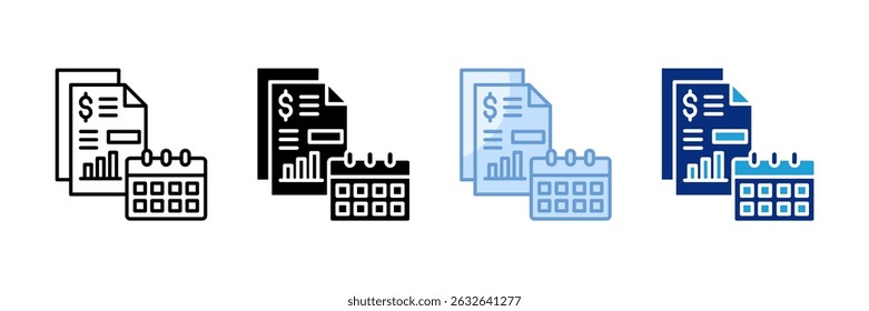 Annual Report Icon Set Multiple Style Collection