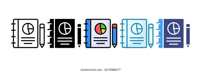 Annual Report Icon Set Multiple Style Collection