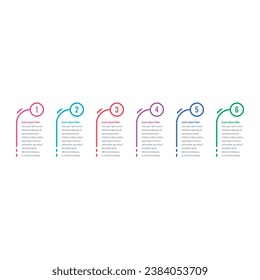 annual report, internet, education, business, magazine information template. six steps infographic template. linear information template