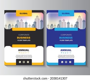 Annual Report Layout Design Template. Corporate Business flyer Background,  Catalog, Cover, Booklet, Brochure, Magazine, Poster, Corporate Presentation, Portfolio, Banner, Website, Etc Concept Idea.