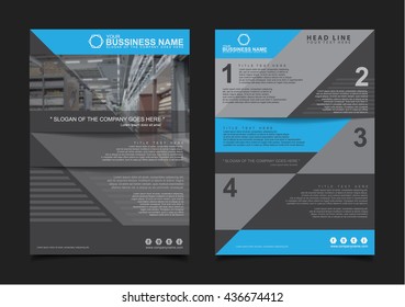 Annual report Leaflet Brochure Flyer template A4 size design, book layout design, blue presentation templates