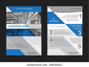 Annual report Leaflet Brochure Flyer template A4 size design, book layout design, blue presentation templates