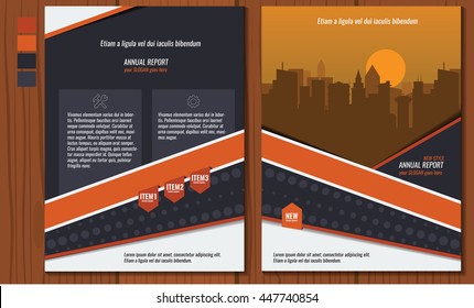 Annual report Leaflet Brochure Flyer template A4 size design, book cover layout design. New unique design